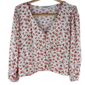 American Eagle cropped floral top size Large